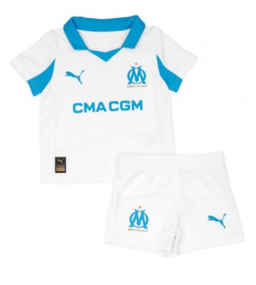 Olympique de Marseille Hjemmebanetrøje Børn 2025-26 Kortærmet (+ Korte bukser)